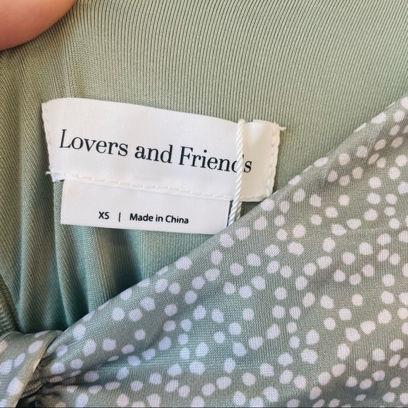 NWT Lovers and Friends Maysen Mini Dress In Sage Dot Size: XS - Picture 13 of 13
